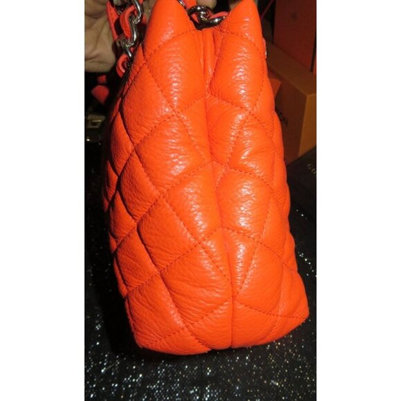 Kate Spade Gold Coast Maryanne Coral Quilted Leather Chain Strap Handbag *FLAW* - Picture 4 of 15
